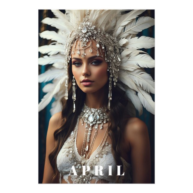 *~ Frauen AP53 APRIL Boho BIRTHDAY DIAMONDS Fotodruck (Vorne)