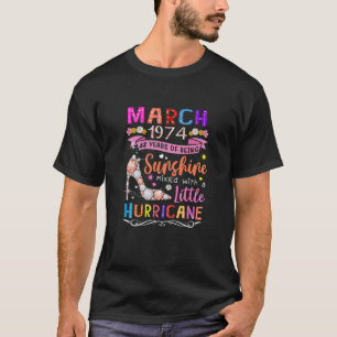 Frauen April 1974 48 Jahre Phantastische Blumenzuc T-Shirt