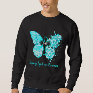 Frauen Aquamariner Schmetterling-Glaube-Digeorge-S Sweatshirt