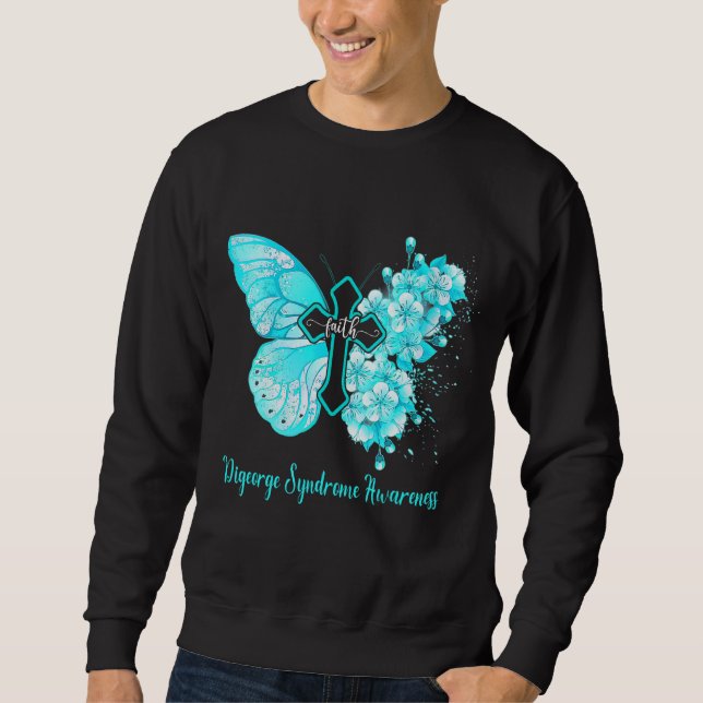 Frauen Aquamariner Schmetterling-Glaube-Digeorge-S Sweatshirt (Vorderseite)