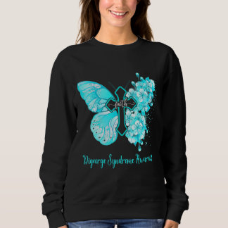 Frauen Aquamariner Schmetterling-Glaube-Digeorge-S Sweatshirt