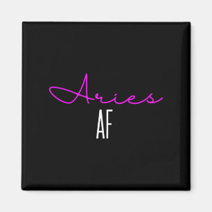 Frauen Aries Af Rosa Schrift _ Lustiger Zodiac Ari Magnet