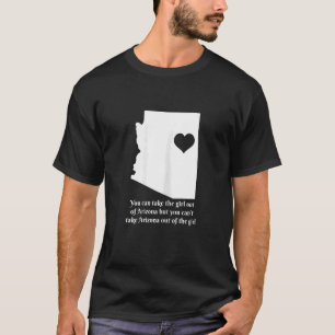 Frauen Arizona Girl Staat Karte Phönix Herzpreis T-Shirt