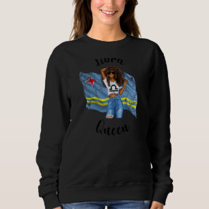 Frauen Aruba Libra Queen Afro Hair African Aruban Sweatshirt