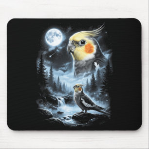 Frauen Atiel Heulender Mond 90er Retro Papagei Mousepad