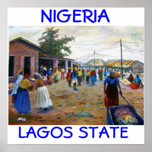 Frauen auf dem Markt 1a , LAGOS STAAT NIGERIA , .. Poster