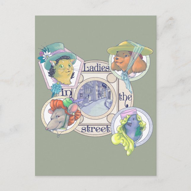 Frauen auf der Straße Postcard Postkarte (Vorderseite)