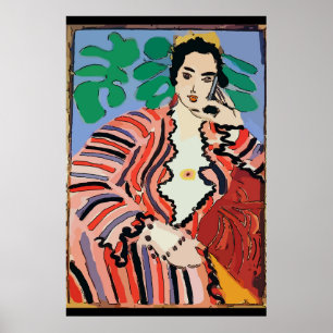 Frauen auf Handy Abstrakt, Matisse-Stil Poster