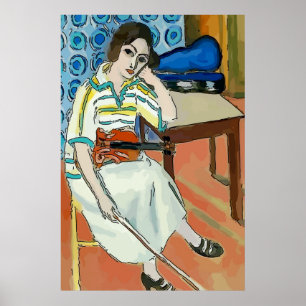 Frauen auf Handy Abstrakt, Matisse-Stil Poster