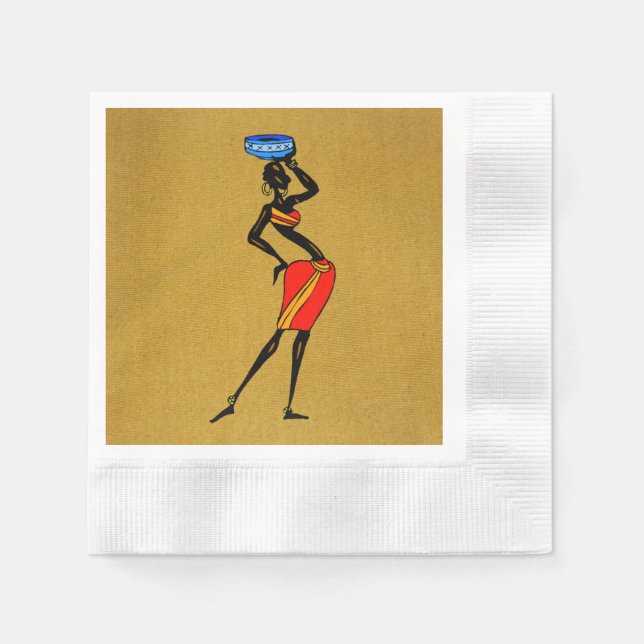 Frauen aus Afrika Papier Napkin Serviette (Vorderseite)