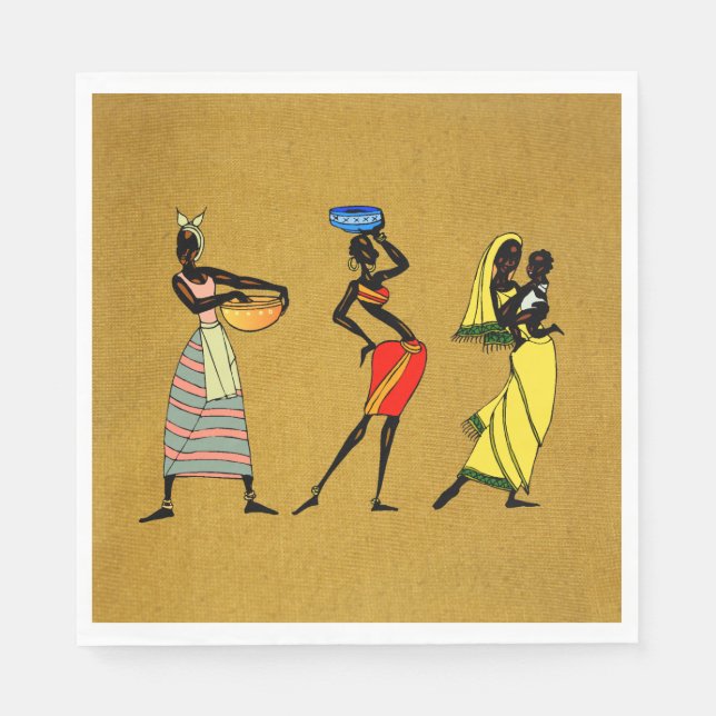 Frauen aus Afrika Papier Napkin Serviette (Vorderseite)