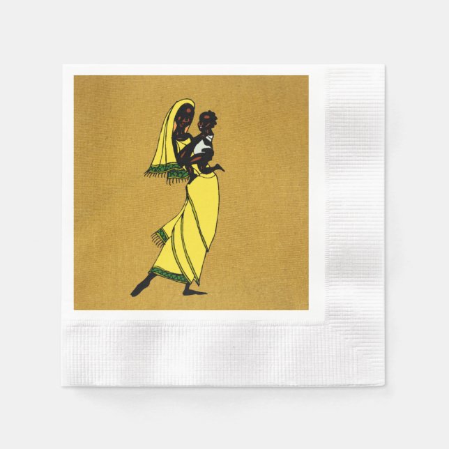 Frauen aus Afrika Papier Napkin Serviette (Vorderseite)