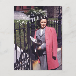 Frauen außerhalb der Mode des Mitte Jahrhunderts Postkarte