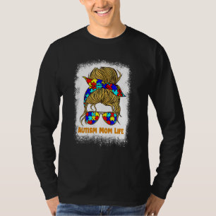 Frauen Autism Mom Leben Unordentlicher Knoten  Aut T-Shirt