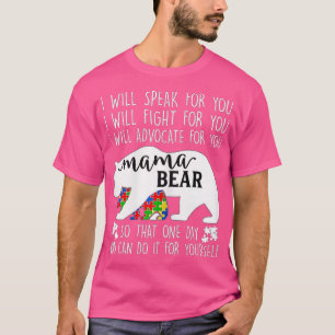 Frauen Autismus Mama Bear ich sprechen kämpfen Adv T-Shirt