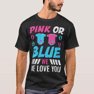 Frauen Babyduschgeschlecht zeigen rosa oder blau W T-Shirt