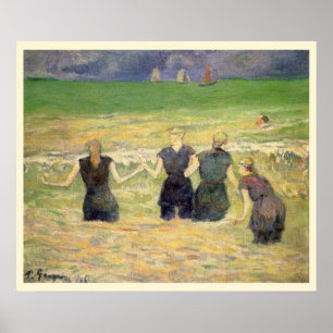 Frauen baden Dieppe von Paul Gauguin Poster