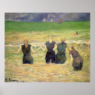 Frauen baden Dieppe von Paul Gauguin Poster