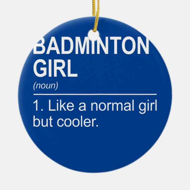 Frauen Badminton Girl Noun Definition Shuttlecock Keramik Ornament (Vorne)