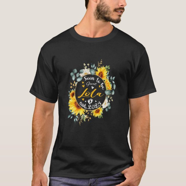Frauen bald Lola 2023 Sonnenblume Neu Lola T-Shirt (Vorderseite)