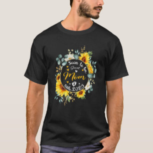 Frauen bald Mama 2023 Sonnenblumen Junge Mutter T-Shirt