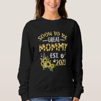 Frauen bald Mommy 2023 Sonnenblumen New Mommy Sweatshirt