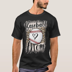 Frauen Baseball Mama Leopard Blei Print T-Shirt