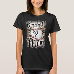 Frauen Baseball Mama Leopard Blei Print T-Shirt