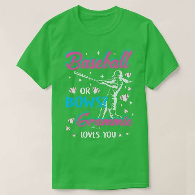 Frauen Baseball oder Bows Grammie Lieben Sie Gesch T-Shirt (Design vorne)