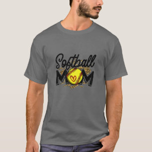 Frauen Baseball Softball Mama Leopard T-Shirt Frau