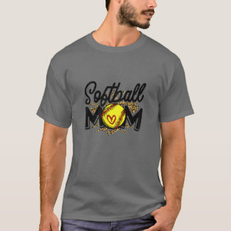 Frauen Baseball Softball Mama Leopard T-Shirt Frau