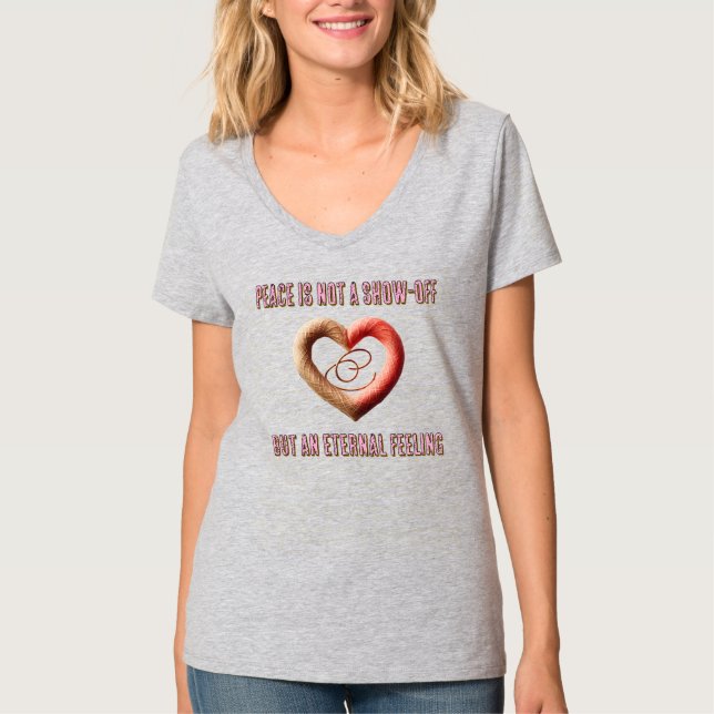 Frauen Basic V-Ausschnitt T-Shirt (Vorderseite)