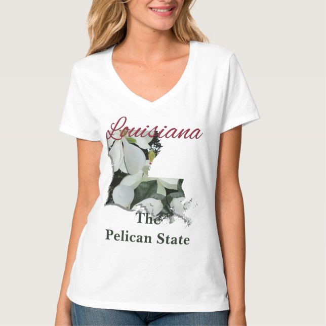 Frauen-Basic Vee-T-Shirt - LOUISIANA T-Shirt (Vorderseite)
