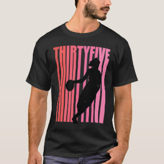 Frauen Basketball 35. Geburtstag Retro 35 Sonnenun T-Shirt
