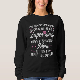 Frauen Basketball Cheer Grafik Frauen Mama Cheerl Sweatshirt