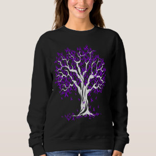 Frauen Bäume Lila Lebensband Fibromyalgie Krieg Sweatshirt