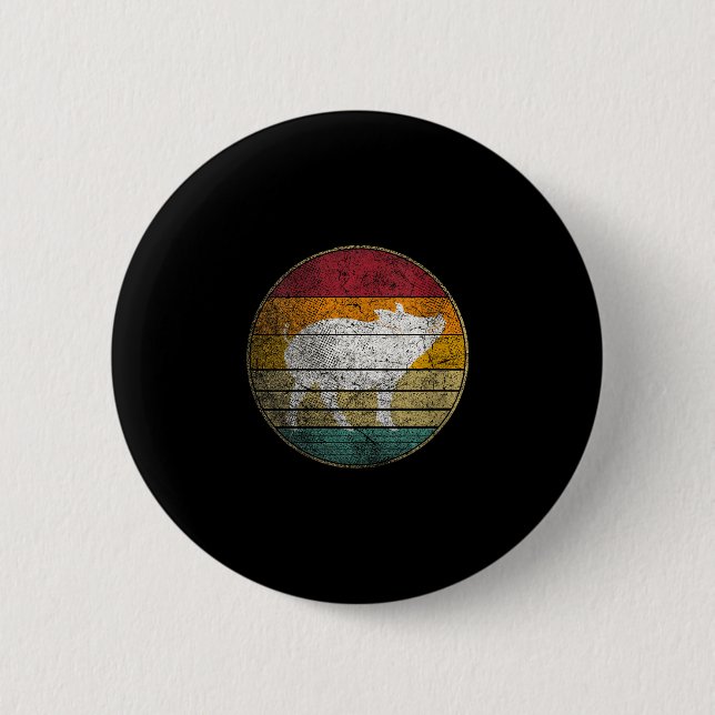 Frauen-BBQ-Schwein - Vintage-Geburtstag Mutter Button (Vorderseite)