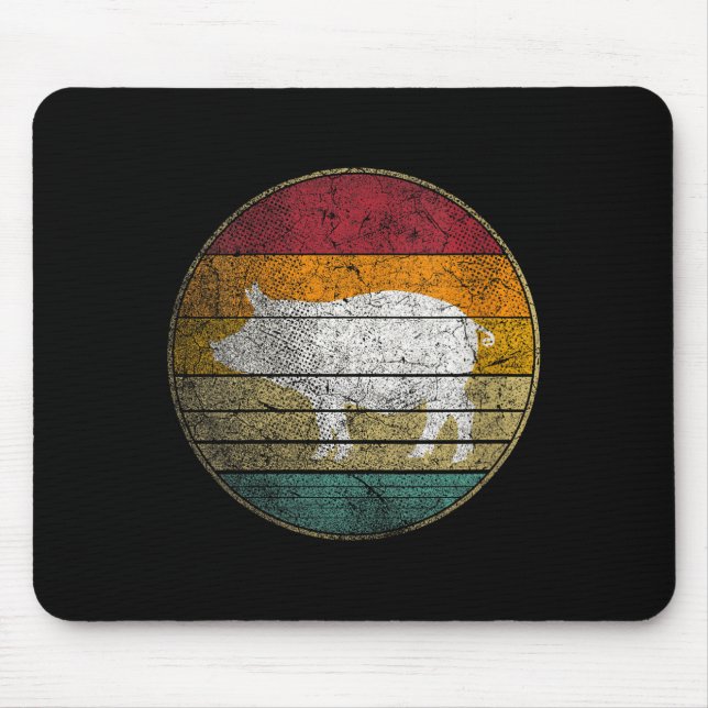 Frauen-BBQ-Schwein - Vintage-Geburtstag Mutter Mousepad (Vorne)