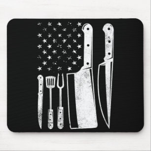 Frauen BBQ USA-Flagge patriotisch vierter Juli Mousepad