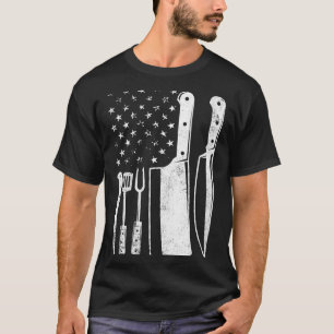 Frauen BBQ USA-Flagge patriotisch vierter Juli T-Shirt