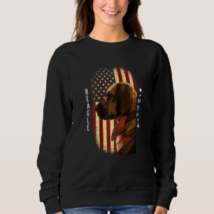 Frauen Beagle Mama American Flag Patriotic Beagle Sweatshirt