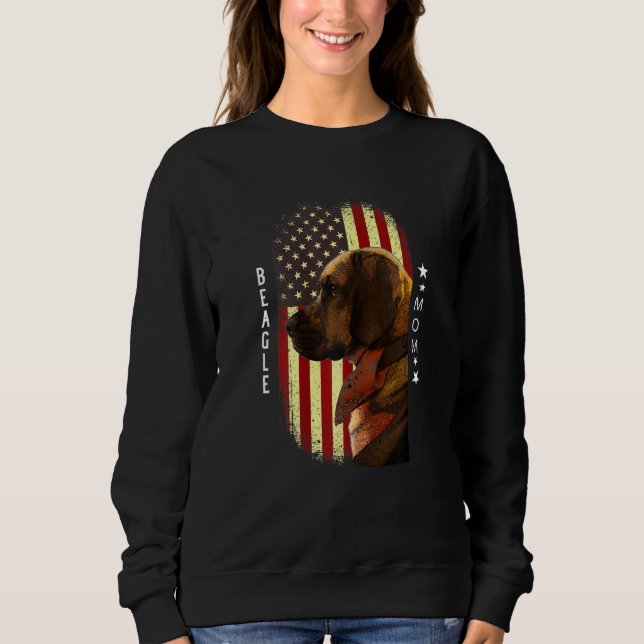 Frauen Beagle Mama American Flag Patriotic Beagle Sweatshirt (Vorderseite)