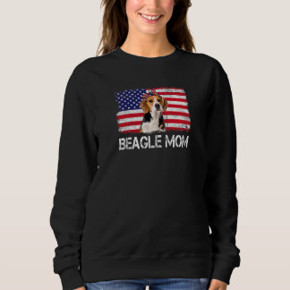 Frauen Beagle Mama Uns Flag 4. Juli Patriotische W Sweatshirt