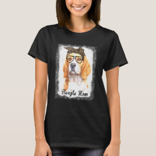 Frauen Beagle-Mutter Leopard Gebleicht Hund Hausti T-Shirt