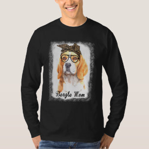 Frauen Beagle-Mutter Leopard gebleicht Hund Hausti T-Shirt