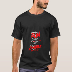 Frauen Behielt ruhiges Laufen Zombies kommen Hallo T-Shirt