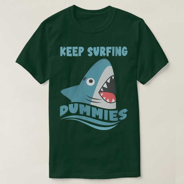 Frauen Behielt Surfdums Surfing Shark Surfboa T-Shirt (Design vorne)