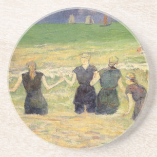 Frauen beim Baden Dieppe von Paul Gauguin Sandstein Untersetzer
