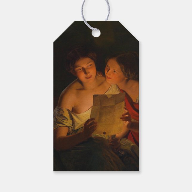 Frauen beim Lesen eines Liebe-Briefes (von Waldmül Geschenkanhänger (Vorderseite)