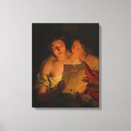 Frauen beim Lesen eines Liebe-Briefes (von Waldmül Leinwanddruck